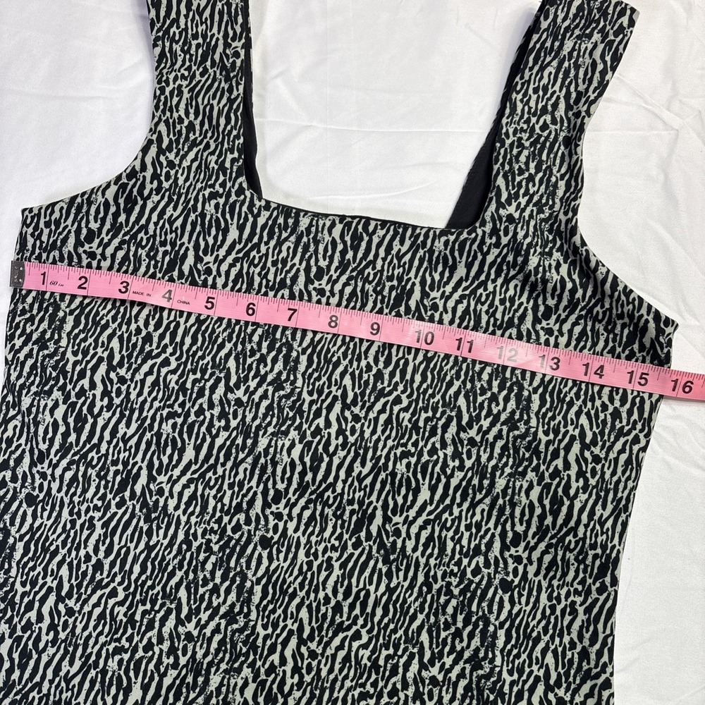 VARLEY Size Large Beige Black Animal Print Tank Athletic Top Built In Bra Zebra - Picture 5 of 8